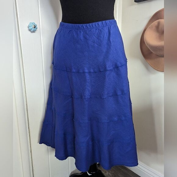 Soft Surroundings Linen Skirt S Cottagecore Fairycore Coastal Cowgirl Peasant - Picture 1 of 10